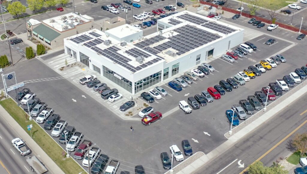 Commercial solar installation Idaho Parking Lot