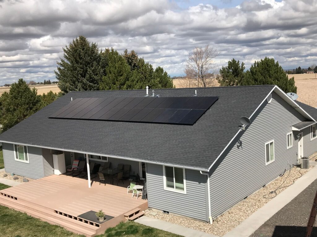Residential Solar Panel Installation at a home in Idaho