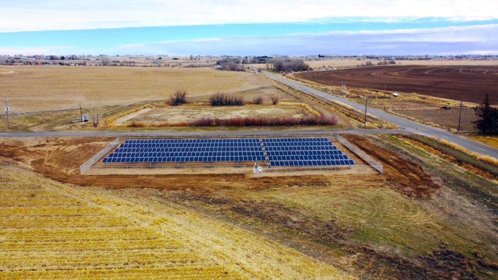 Section of large field in Idaho set aside for a large installation of solar panels.